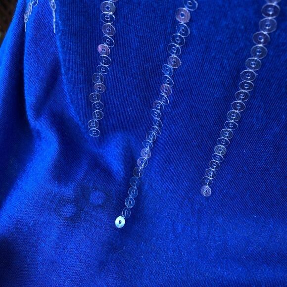 Daytrip Buckle Cobalt Blue Sequined Scoop Neck Top - Picture 14 of 14